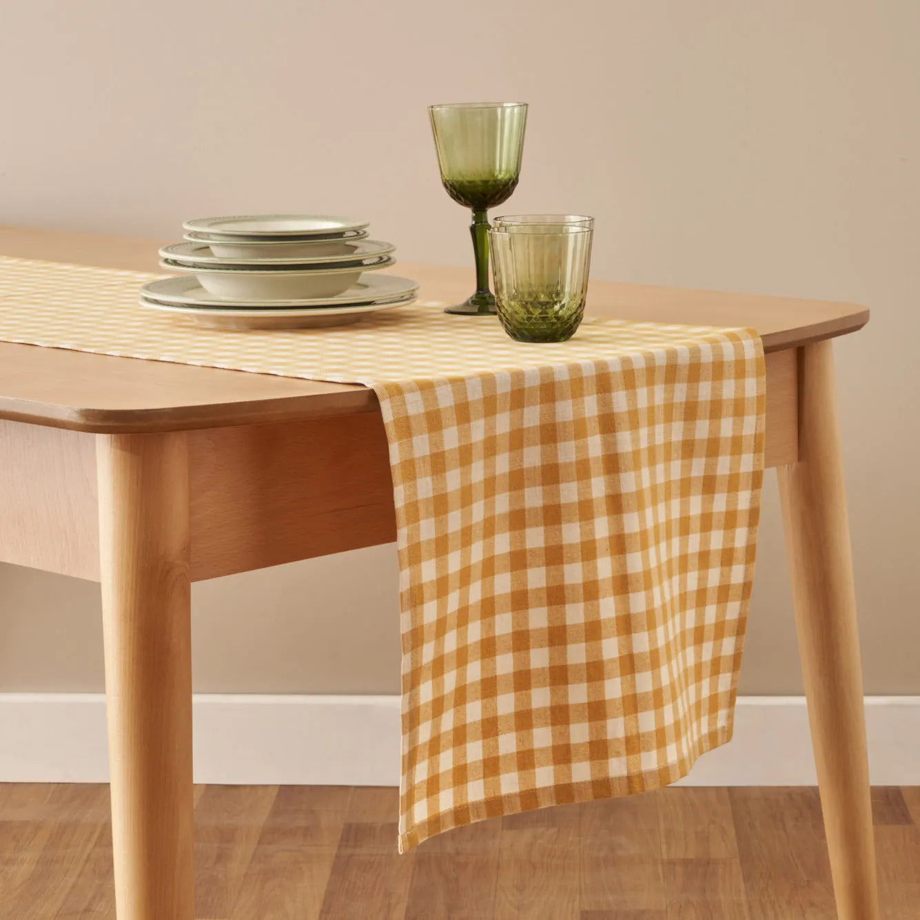 Pavia Gingham Cotton Table Runner