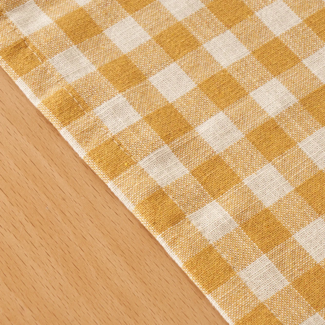 Pavia Gingham Cotton Table Runner detail view