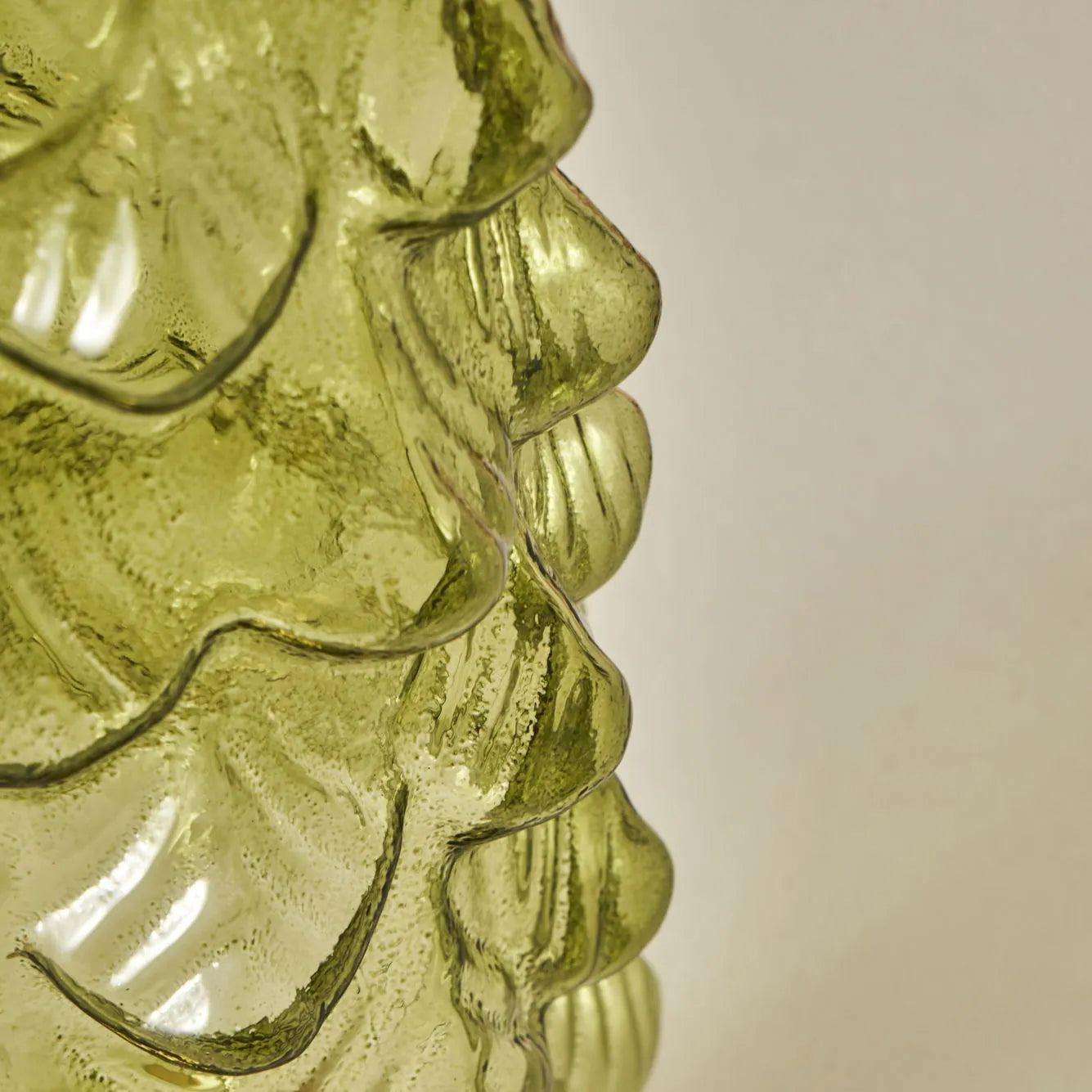 Pine Tree Glass Christmas Ornament detail view