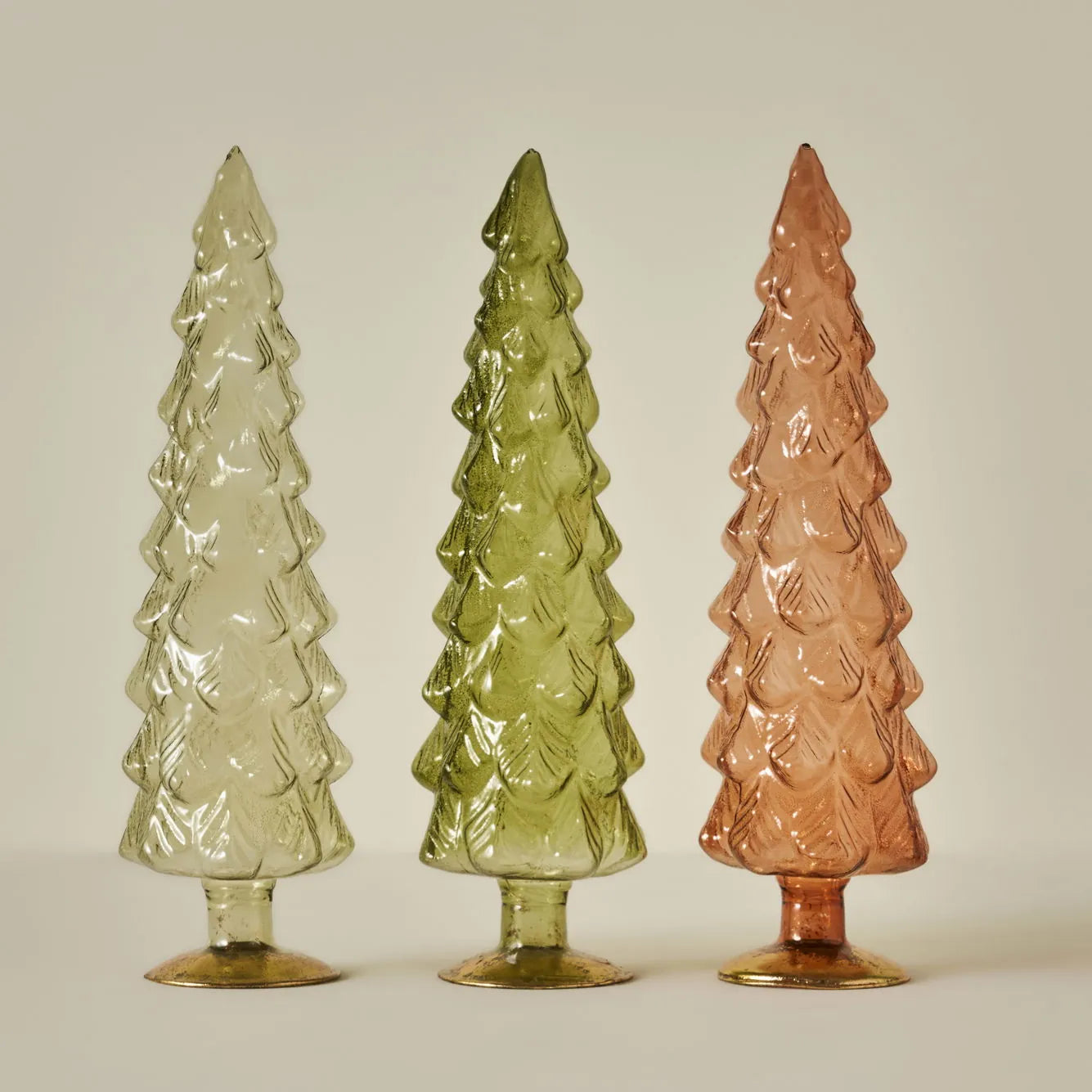 Pine Tree Glass Christmas Ornament design detail