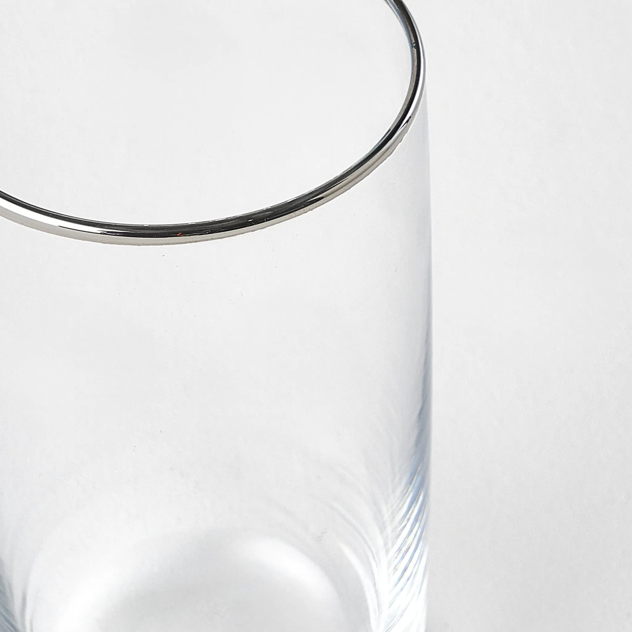 Premium Highball Glass with Silver/Gold Rim detail view