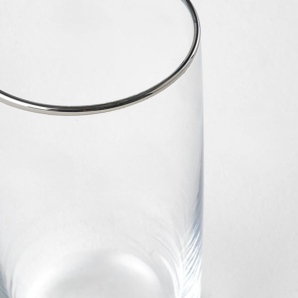 Premium Highball Glass with Silver/Gold Rim