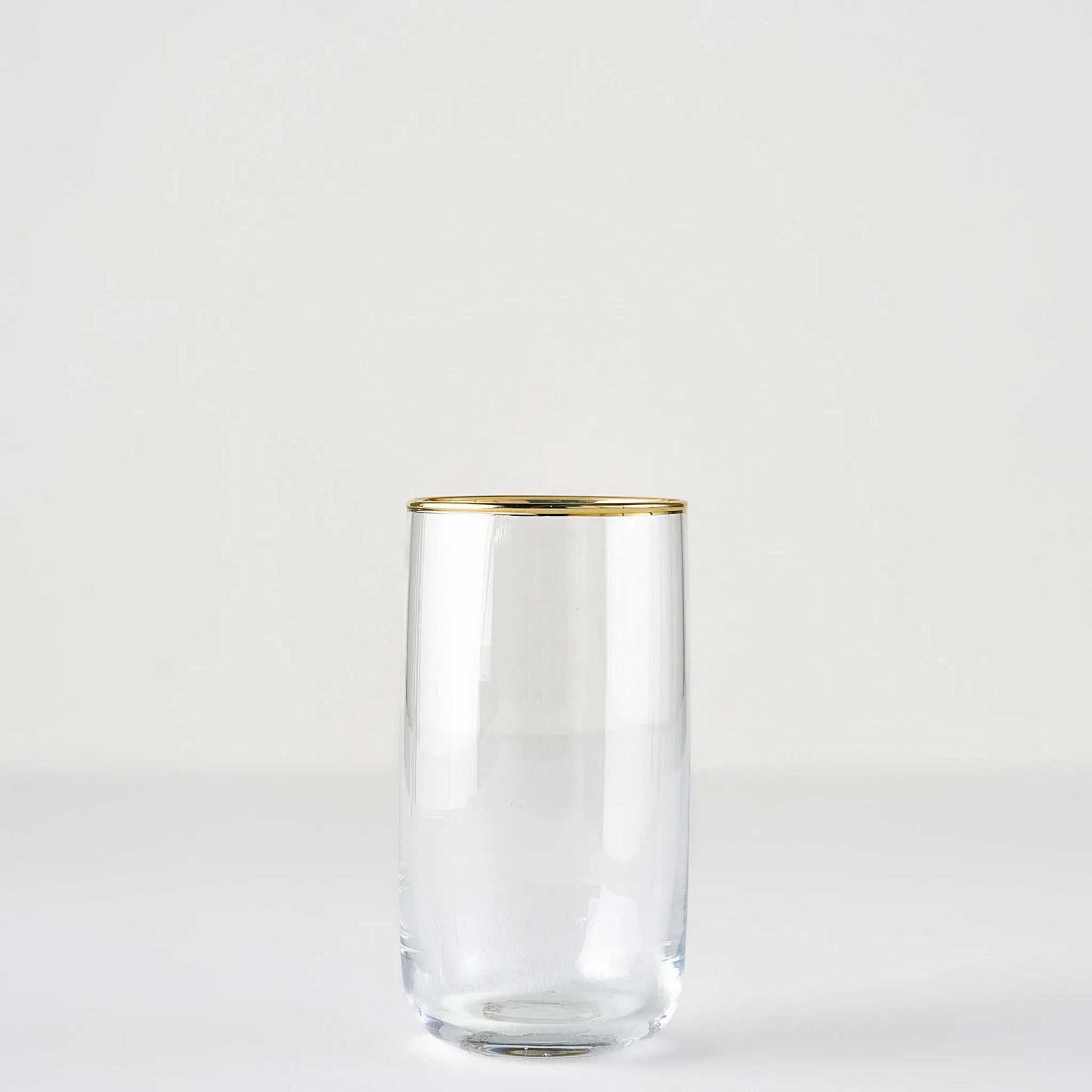 Premium Highball Glass with Silver/Gold Rim texture detail