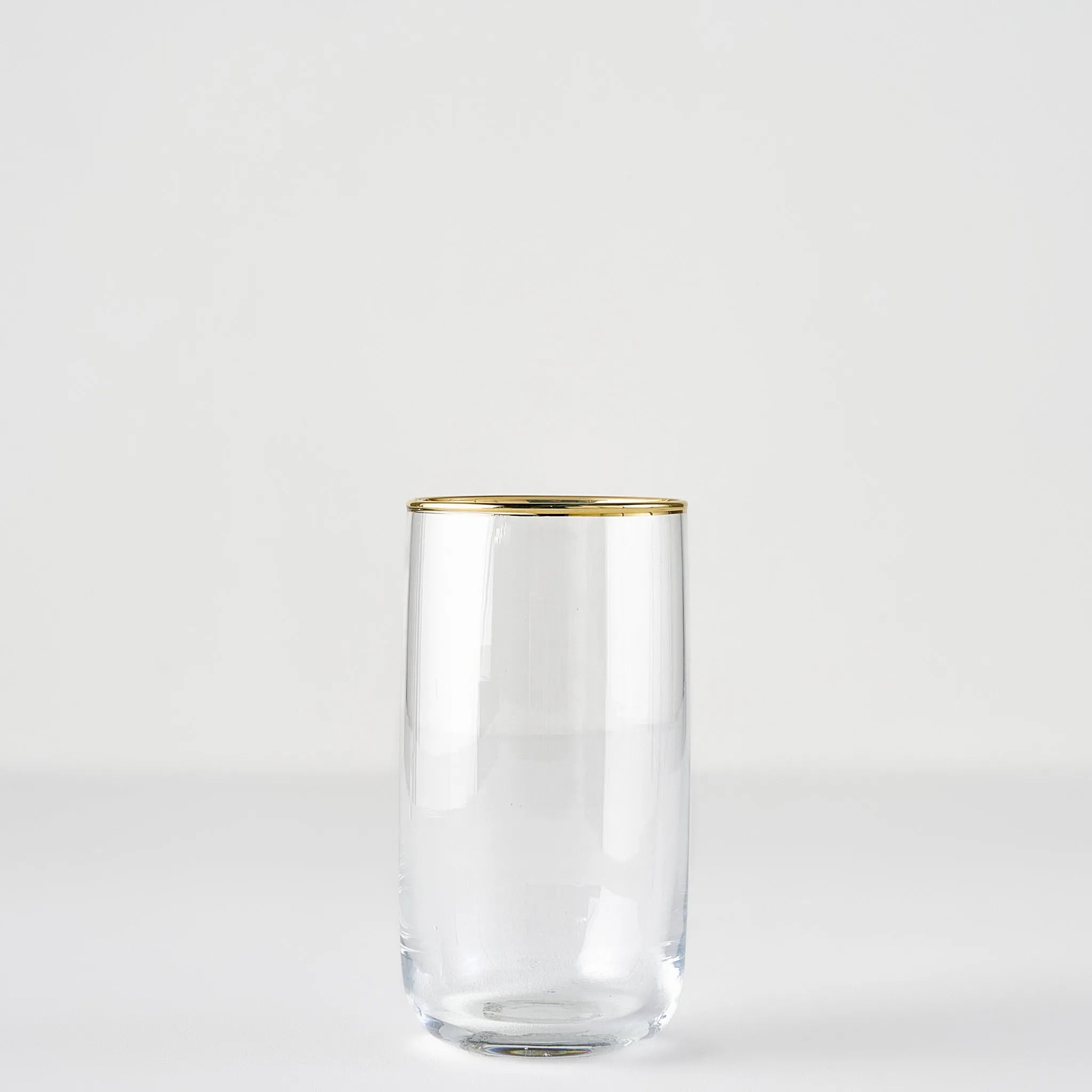 Premium Highball Glass with Silver/Gold Rim texture detail