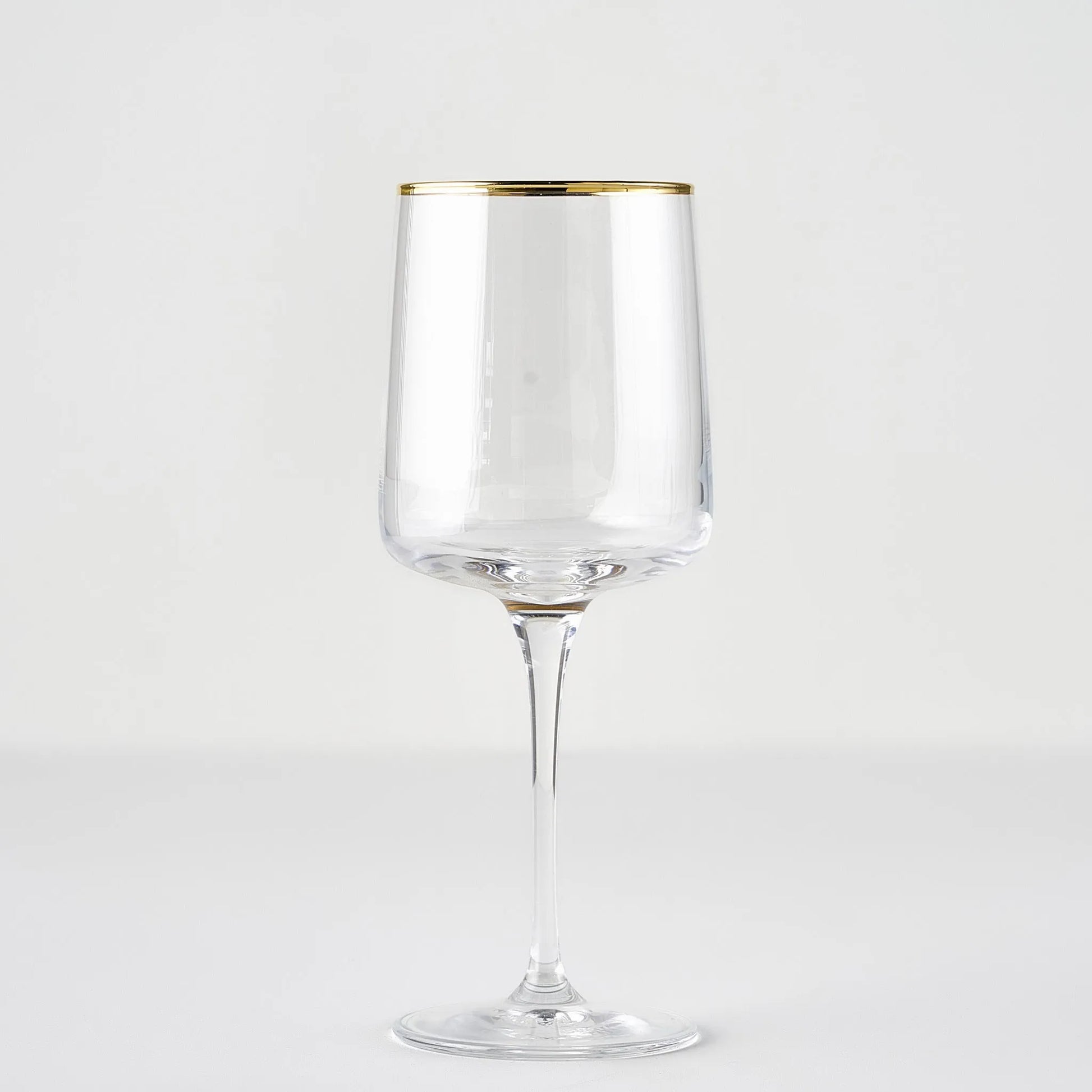 Premium Wine Glass with Silver/Gold Rim