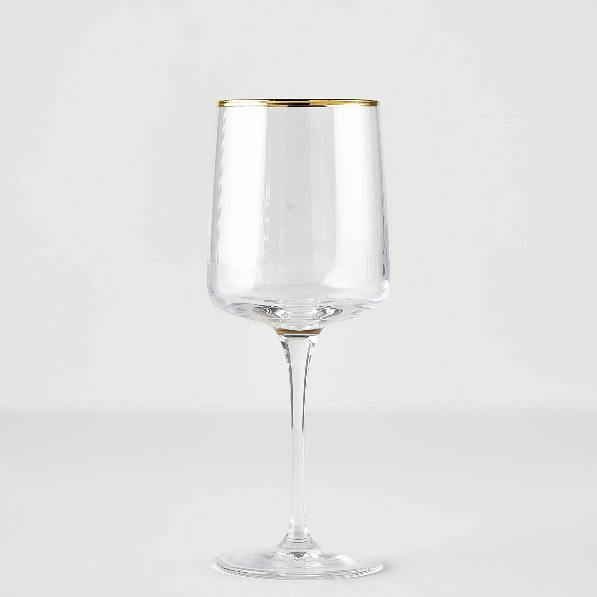 Premium Wine Glass with Silver/Gold Rim