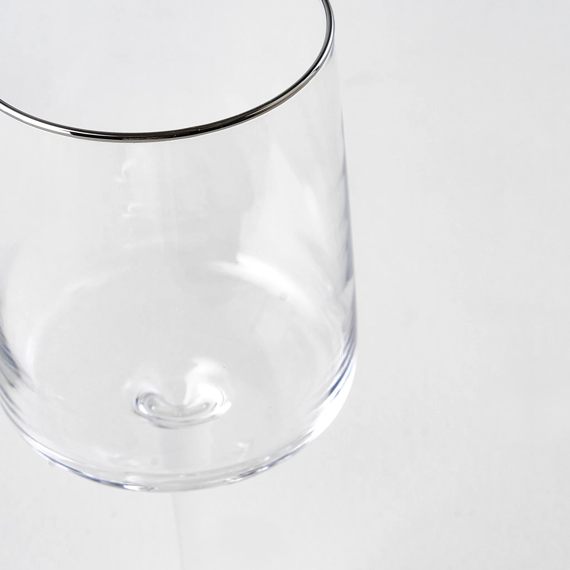 Premium Wine Glass with Silver/Gold Rim side view