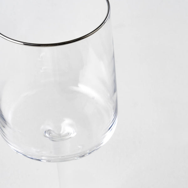 Premium Wine Glass with Silver/Gold Rim