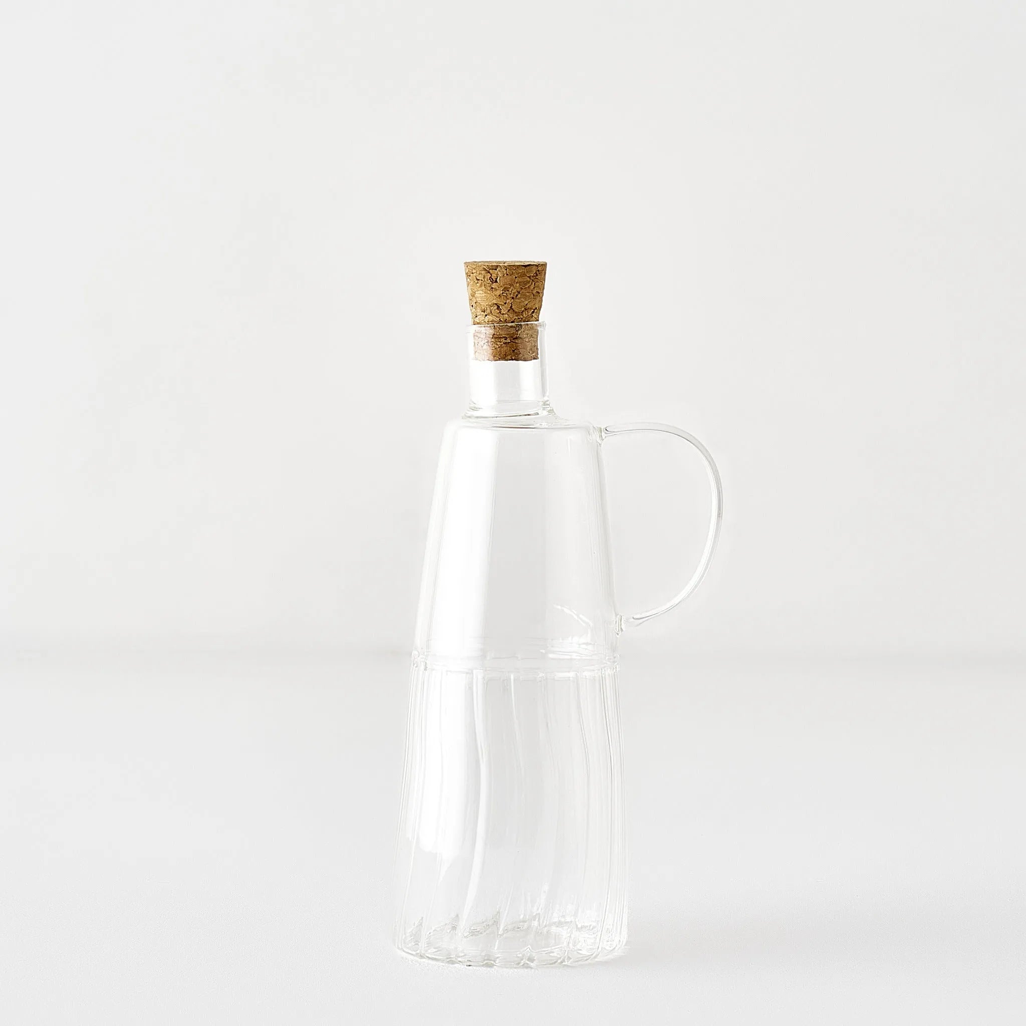 Reed Glass Oil Cruet with Cork Stopper