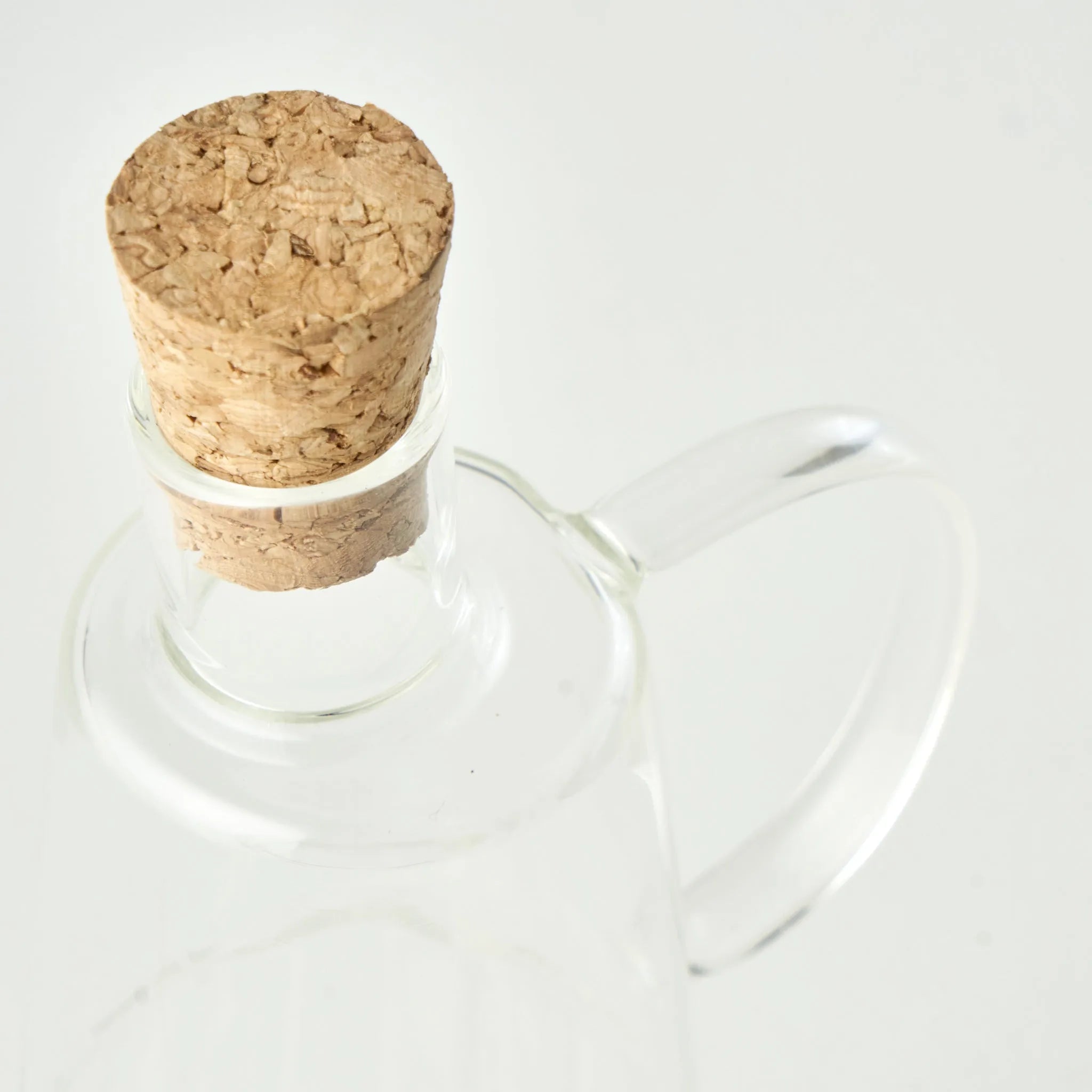 Reed Glass Oil Cruet with Cork Stopper detail view