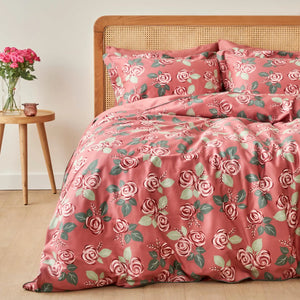 Rose Cotton Sateen Duvet Cover Set