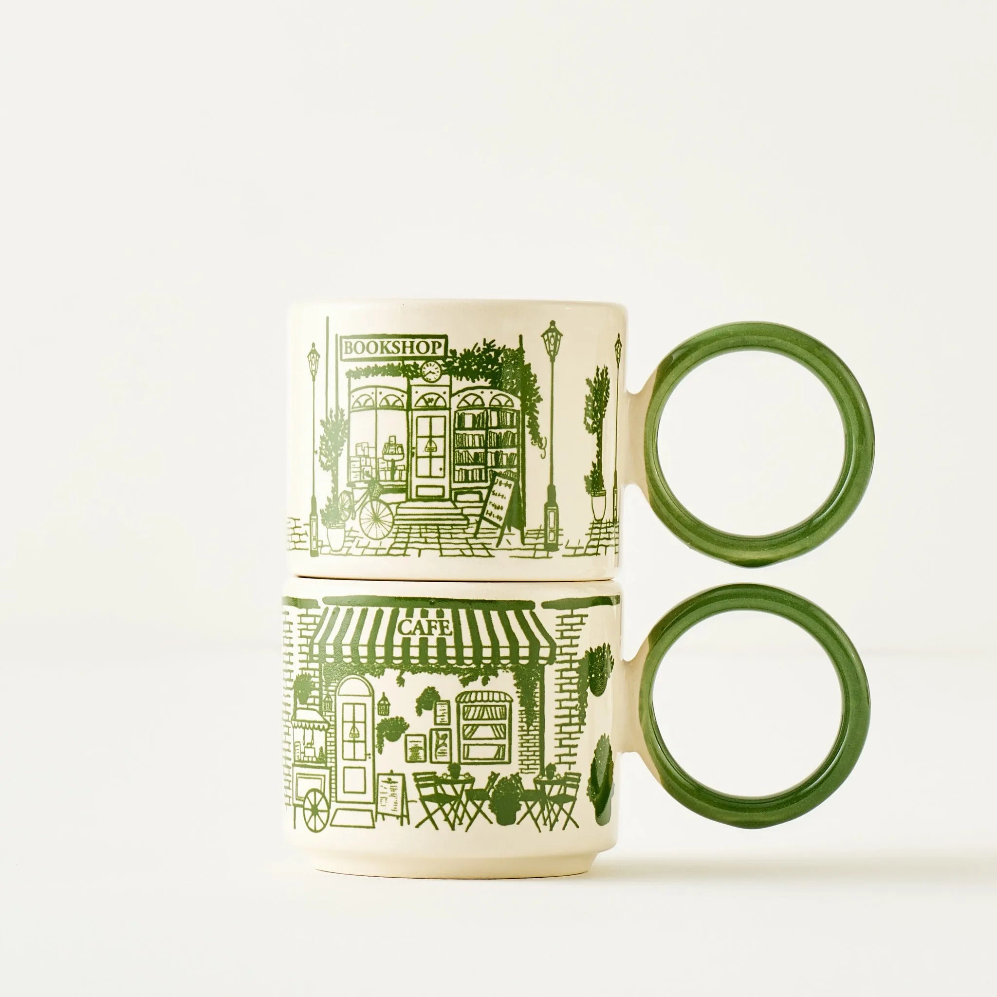 Scene Ceramic Cup Set (2 Pieces) detail view
