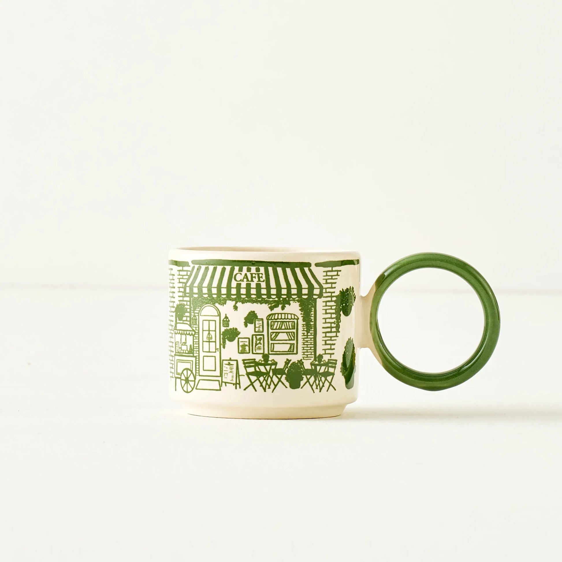 Scene Ceramic Cup Set (2 Pieces) texture detail