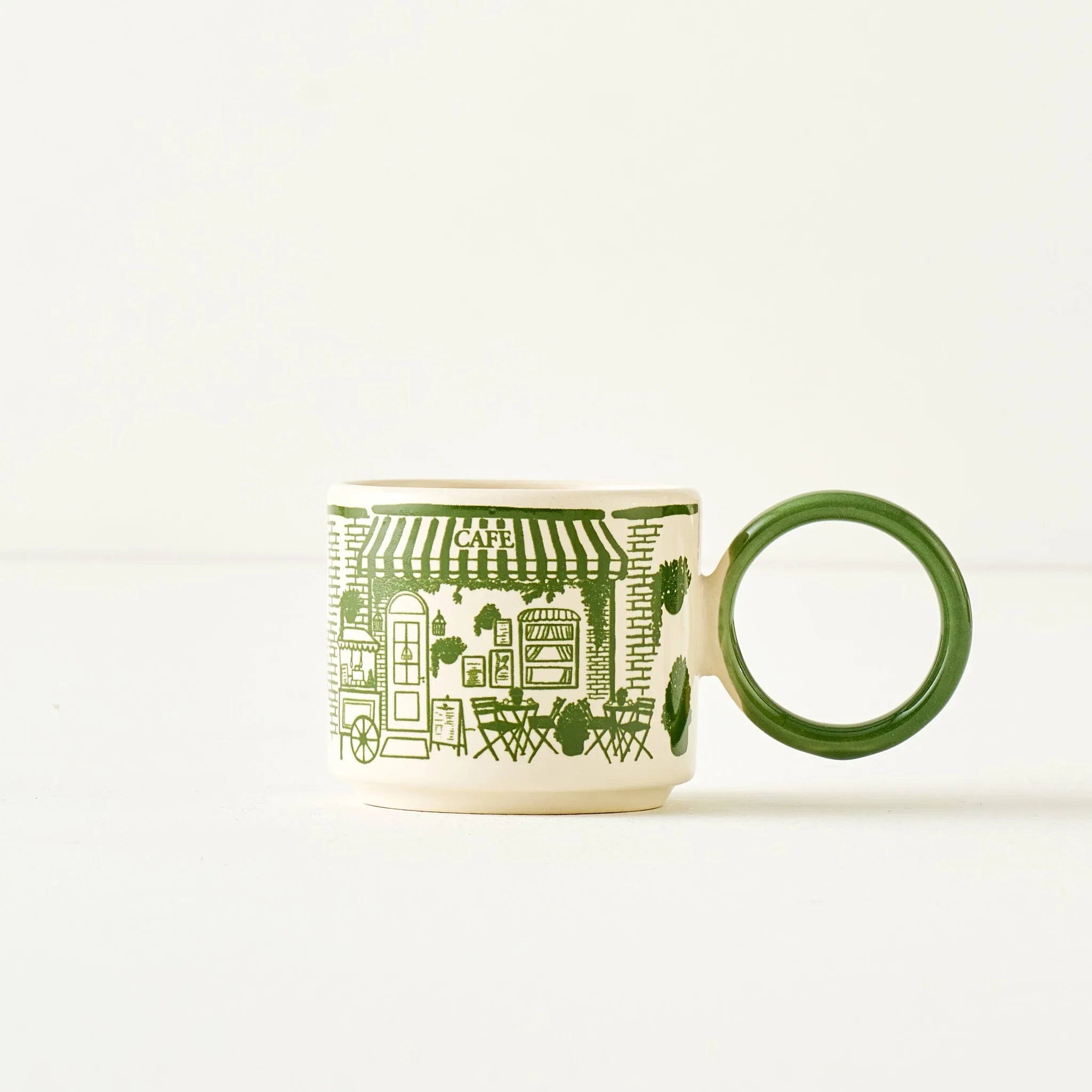 Scene Ceramic Cup Set (2 Pieces) texture detail