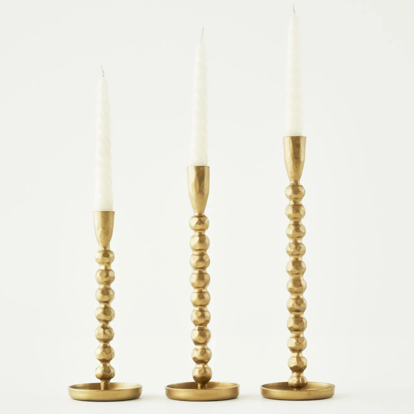 Sofya Gold Taper Candle Holder side view