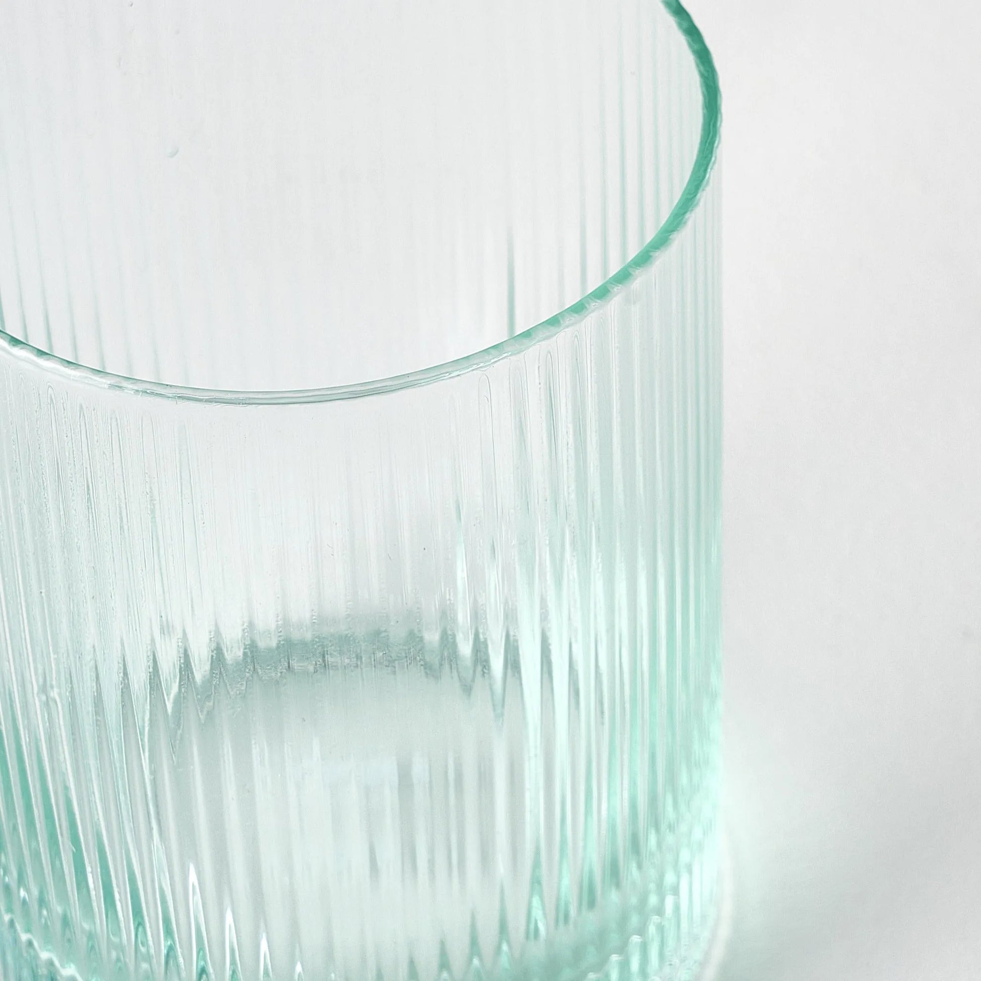 Stripe Ribbed Green Tumbler detail view