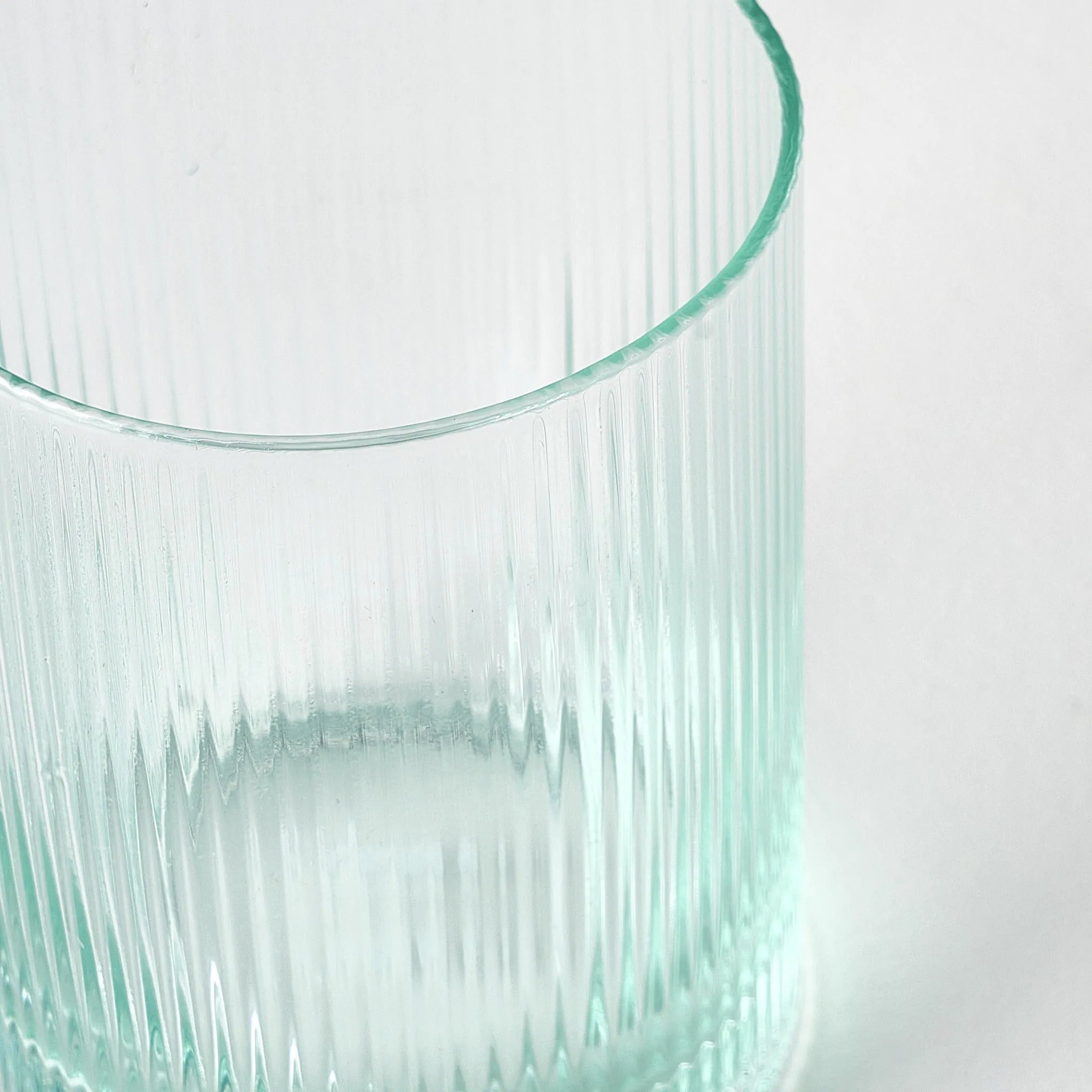 Stripe Ribbed Green Tumbler detail view