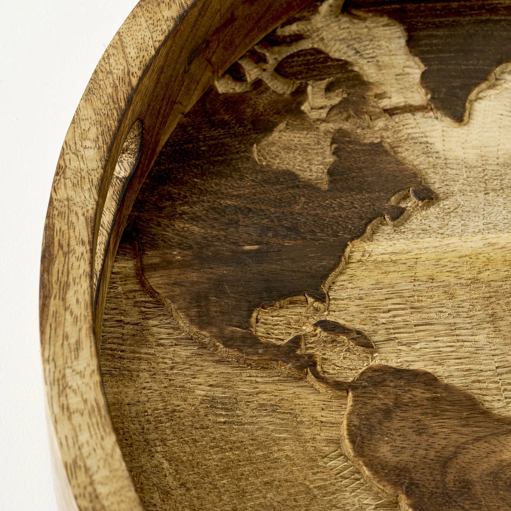 Tina Mango Wood World Map Decorative Tray detail view