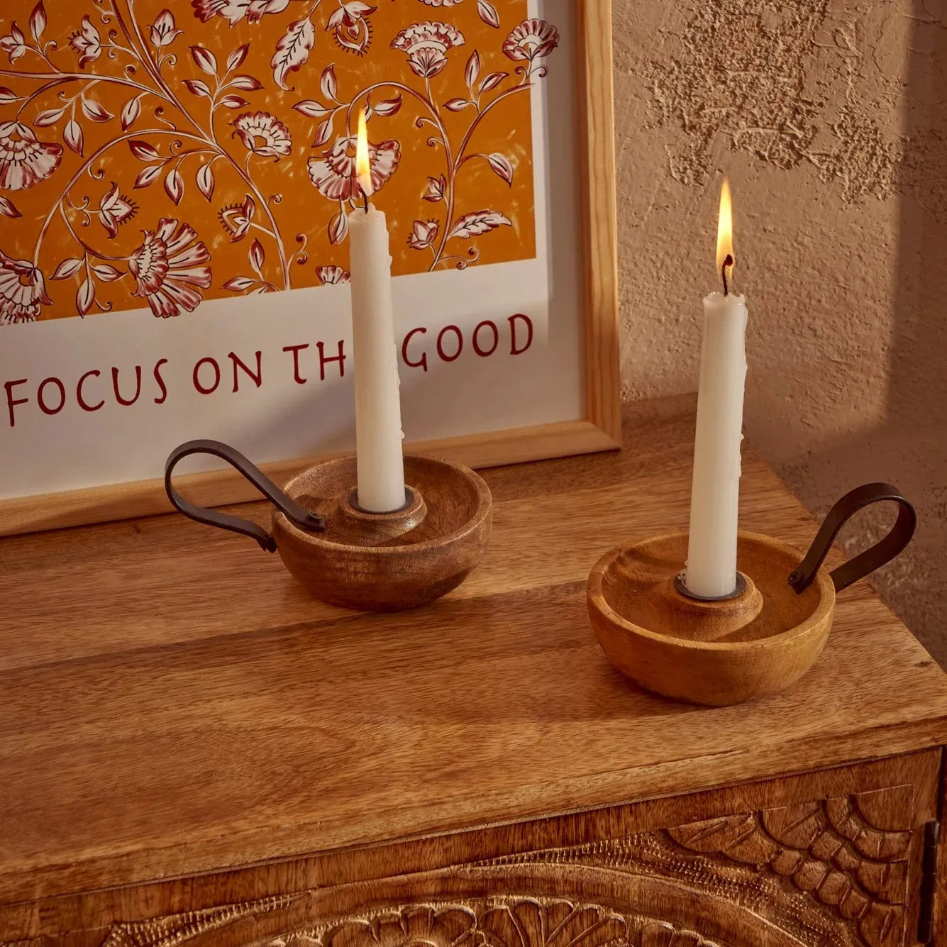 Truro Mango Candle Holder side view
