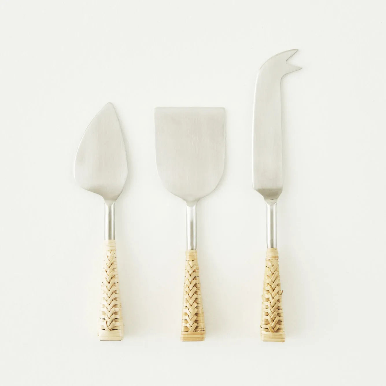 Varna Rattan Wrapped Cheese Knife Set (3-Piece)