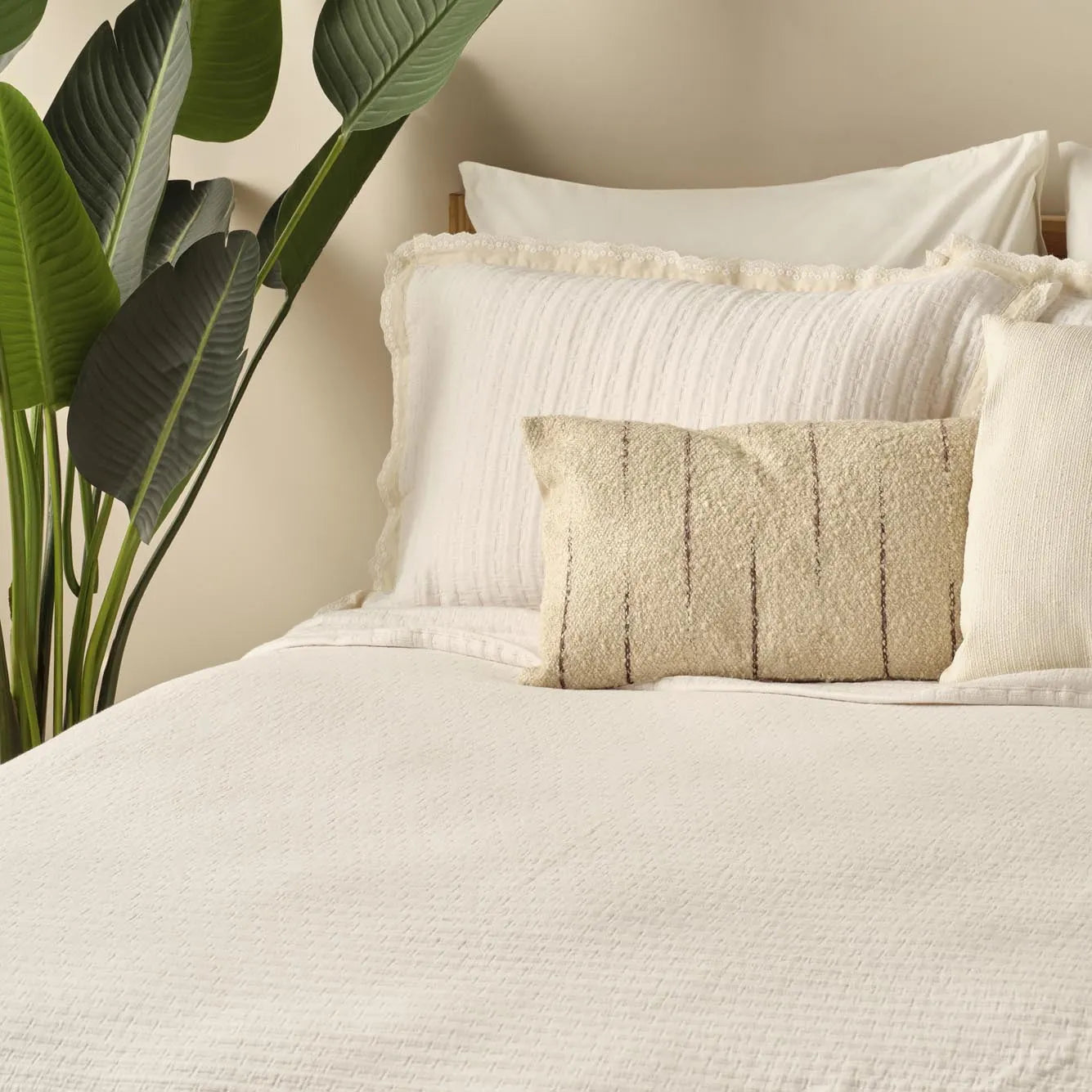 Vintage Coverlet with Shams detail view
