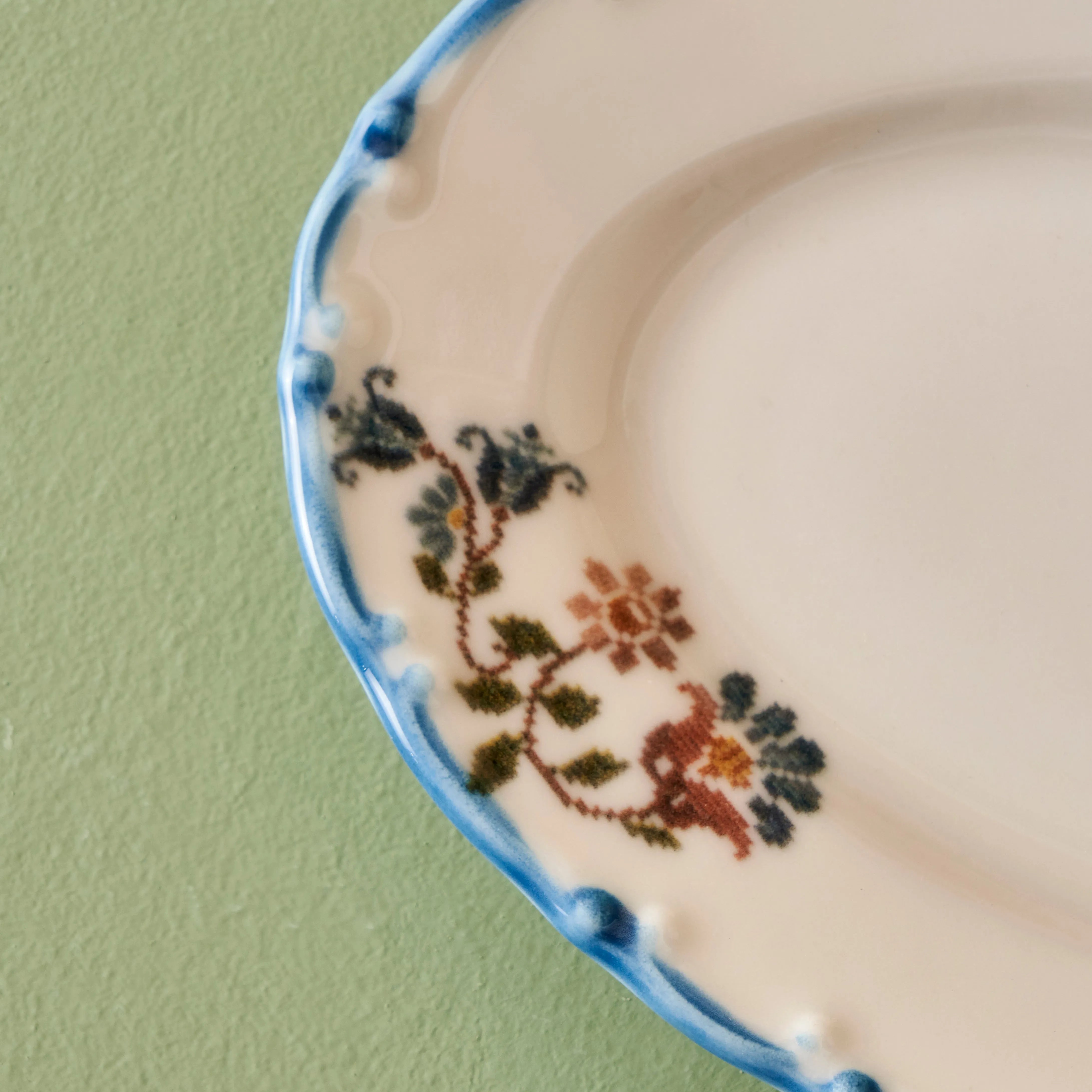 Vintage Oval Porcelain Serving Platter detail view