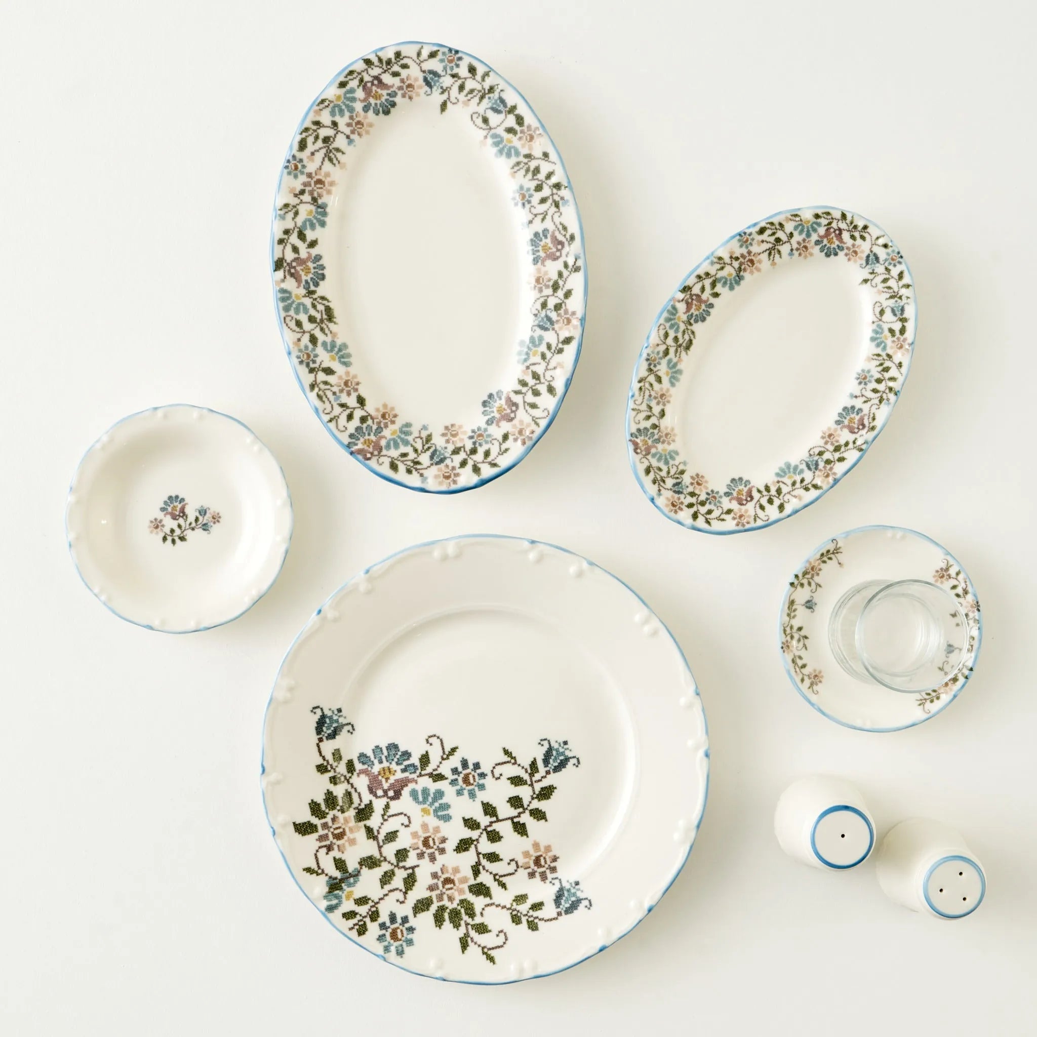 Vintage Porcelain Dinner Plate - Floral Corner additional view