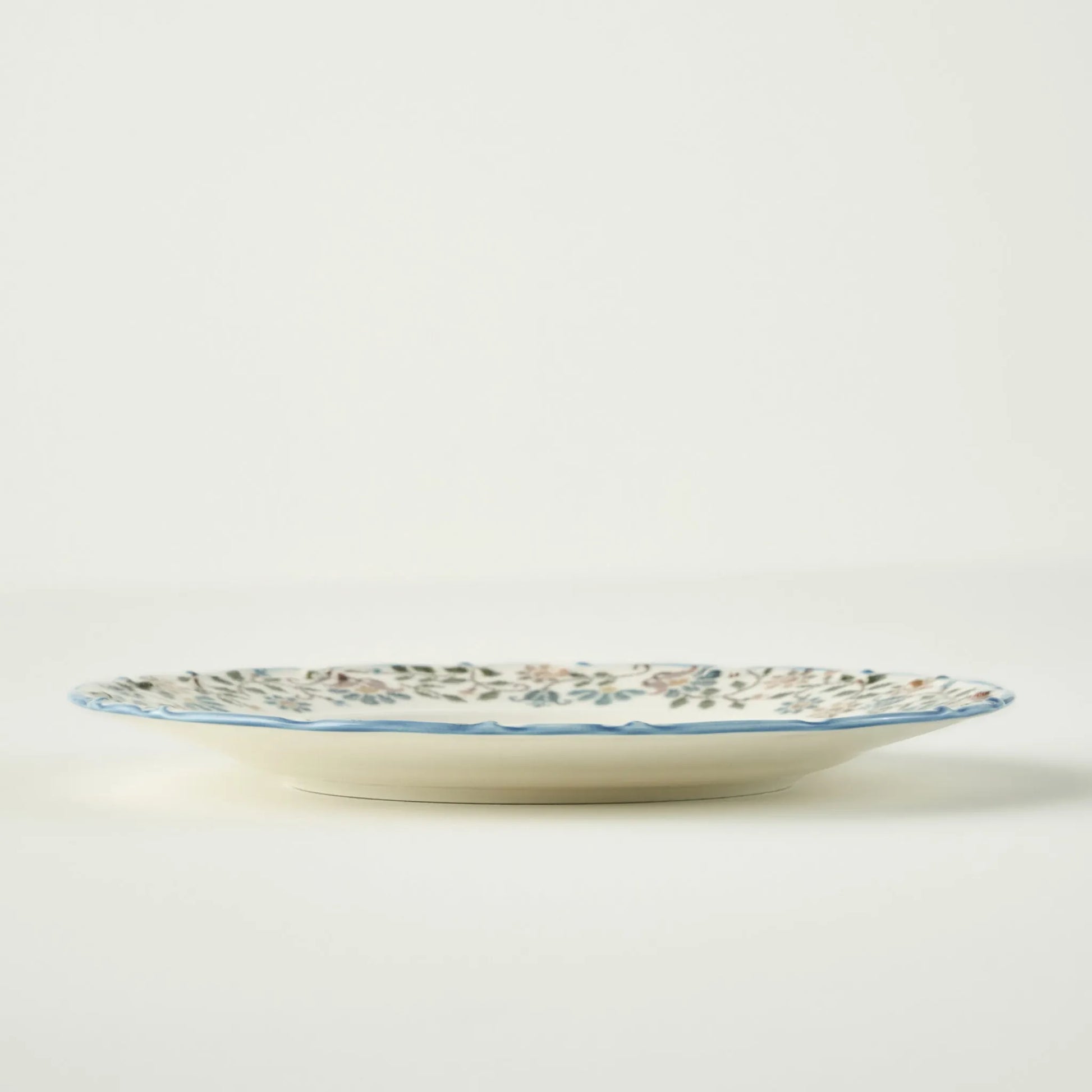 Vintage Porcelain Dinner Plate - Floral Rim texture detail