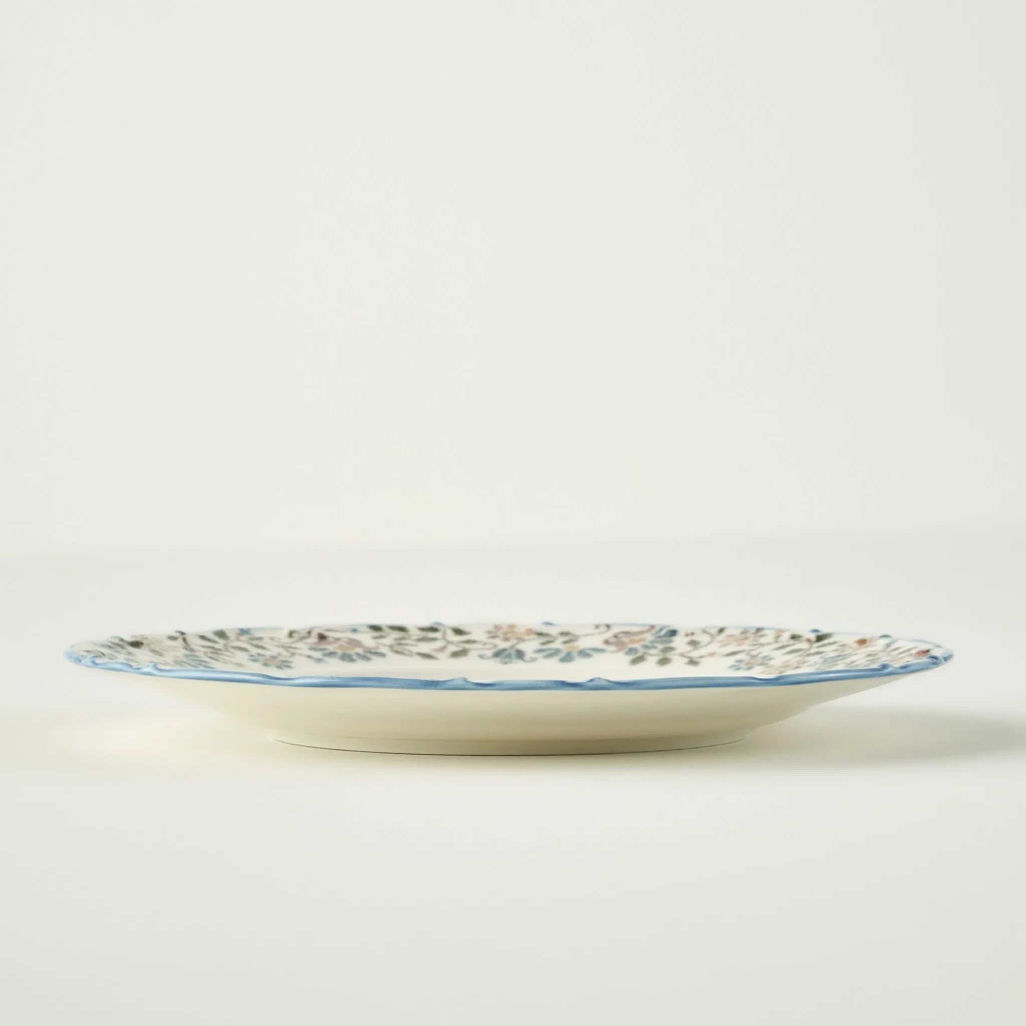 Vintage Porcelain Dinner Plate - Floral Rim texture detail