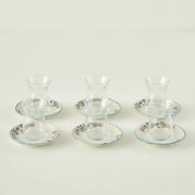 Vintage Tea Glass Set with Saucers (6-Piece)