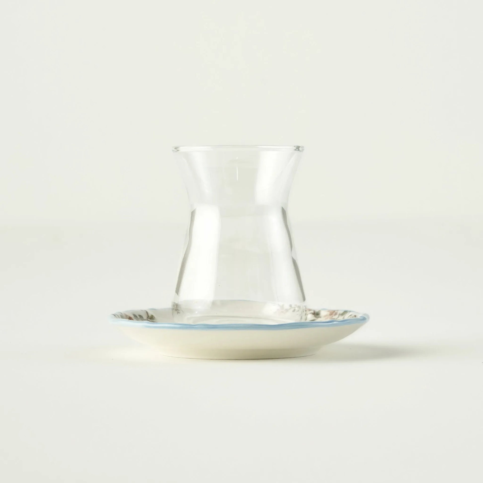 Vintage Tea Glass Set with Saucers (6-Piece) detail view