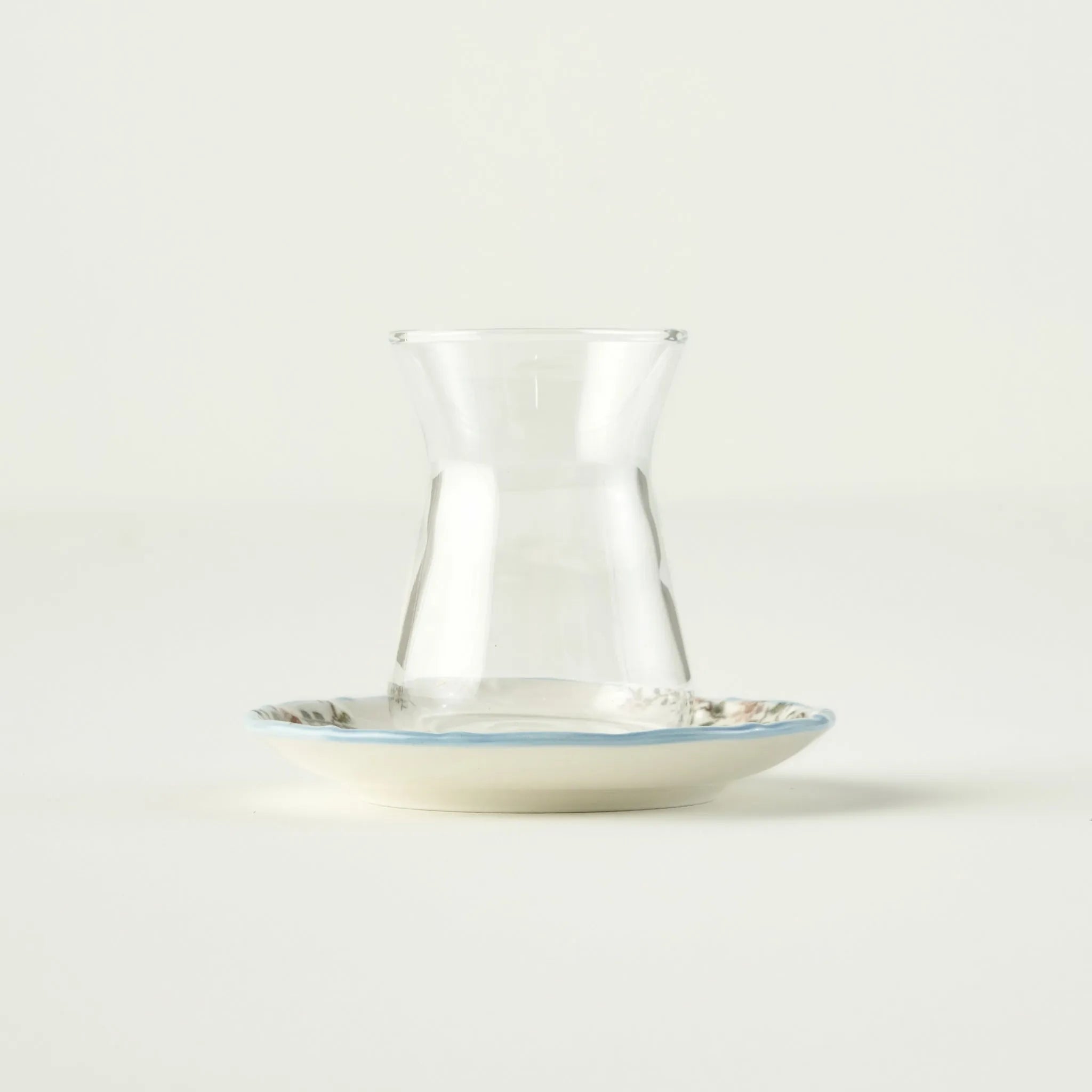 Vintage Tea Glass Set with Saucers (6-Piece) detail view