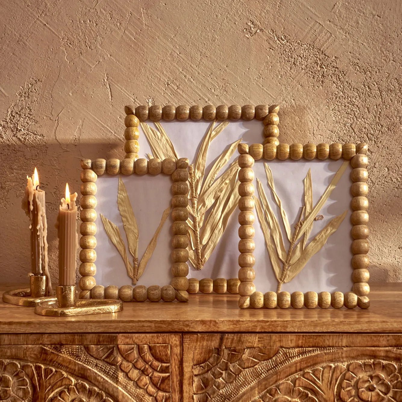 Violet Beaded Mango Wood Picture Frame detail view